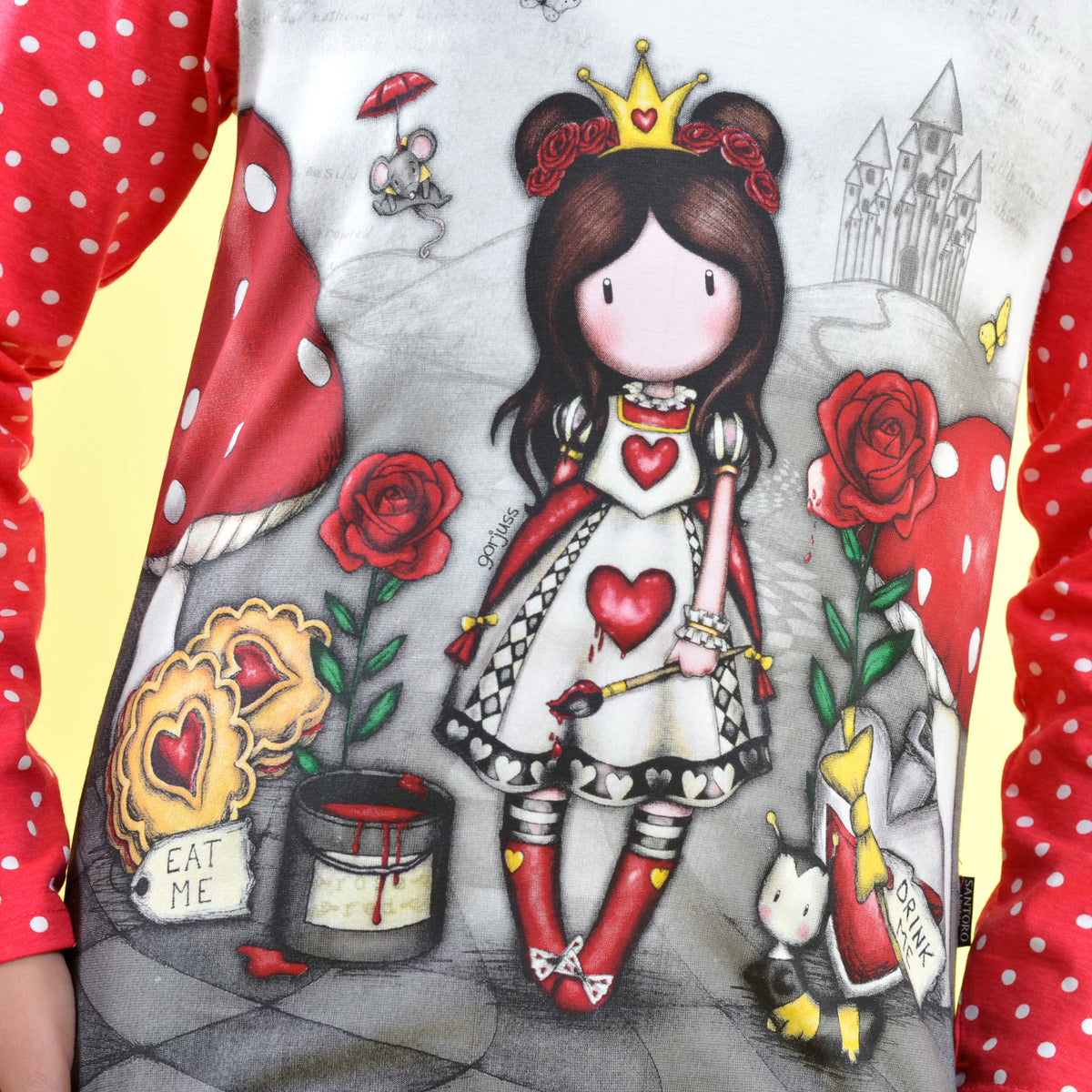 Pigiama bambina invernale Santoro Gorjuss 56619 caldo cotone pois
