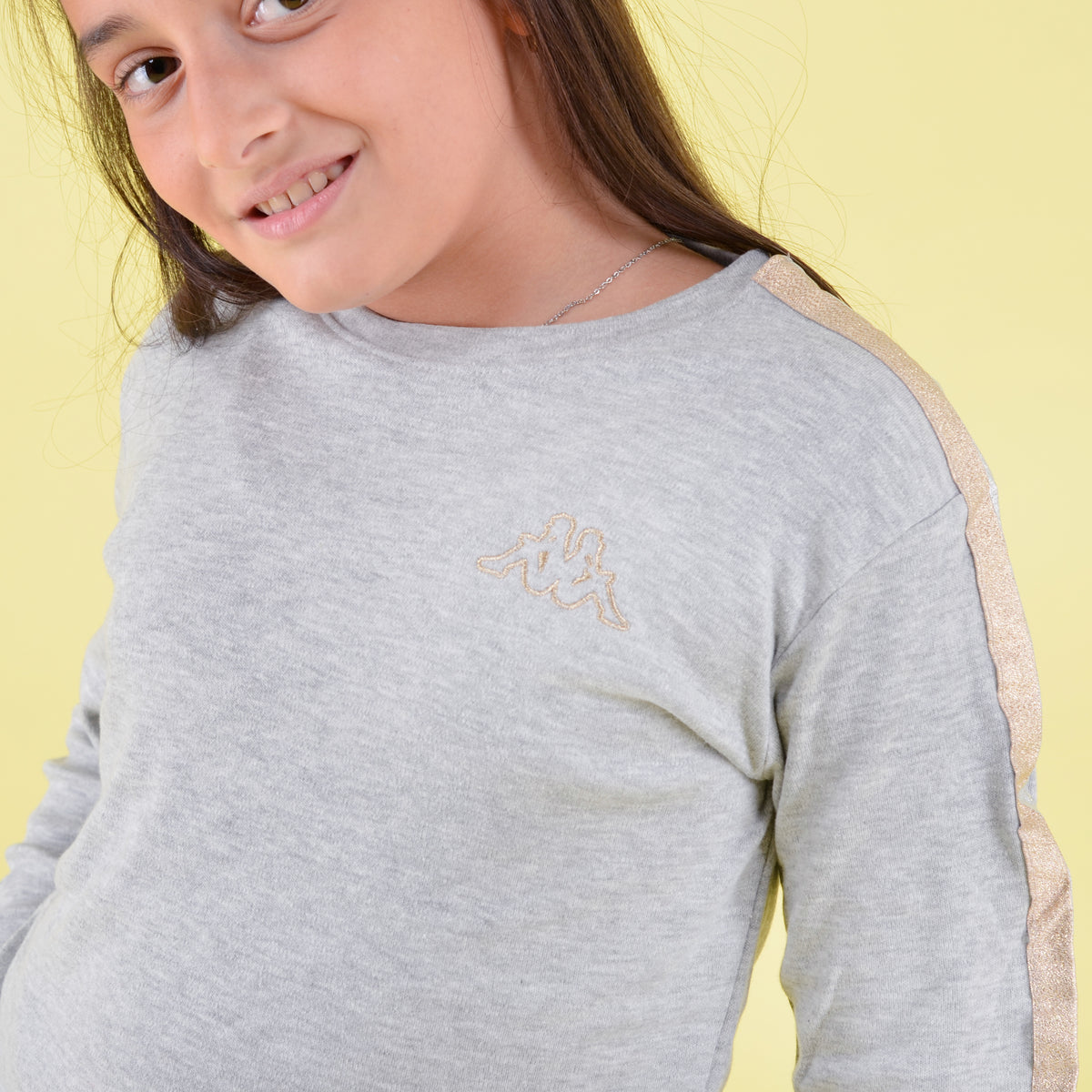 Pigiama bambina ragazza Kappa grigio oro argento 21365 caldo cotone