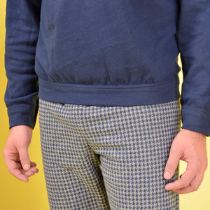 Pigiama uomo invernale Karelpiù SE3447 punto milano blu