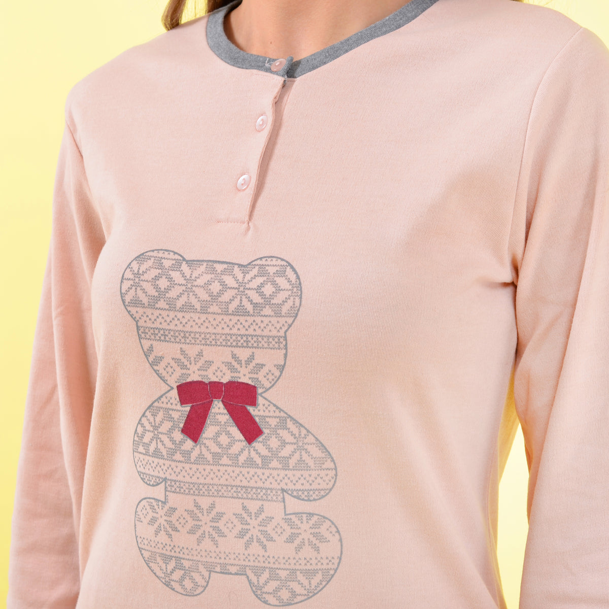 Pigiama donna Ambro caldo cotone D6001.22 rosa