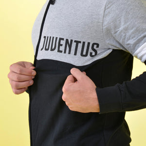 Pigiama con zip Juventus felpato a collo alto B2JU14133 grigio