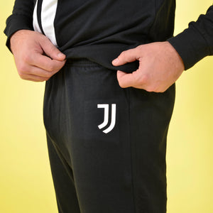 Pigiama uomo zip Juventus felpata a collo alto B2JU14133 nero