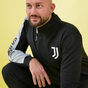 Pigiama sportivo felpato Juventus collo alto b2ju14132 nero