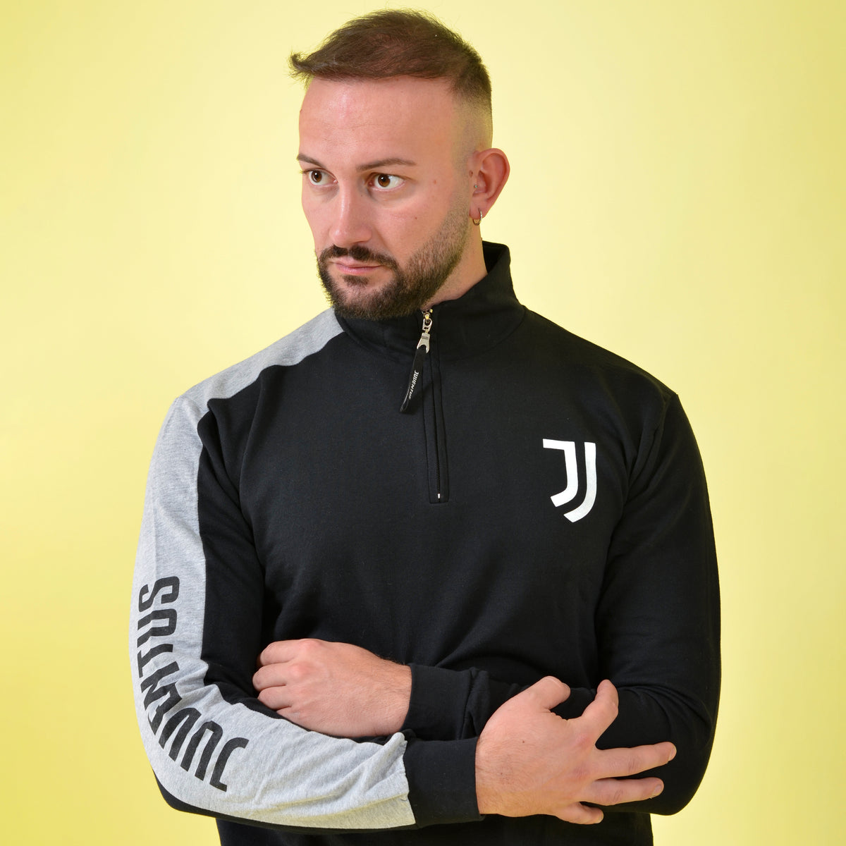 Pigiama sportivo felpato Juventus collo alto b2ju14132 nero