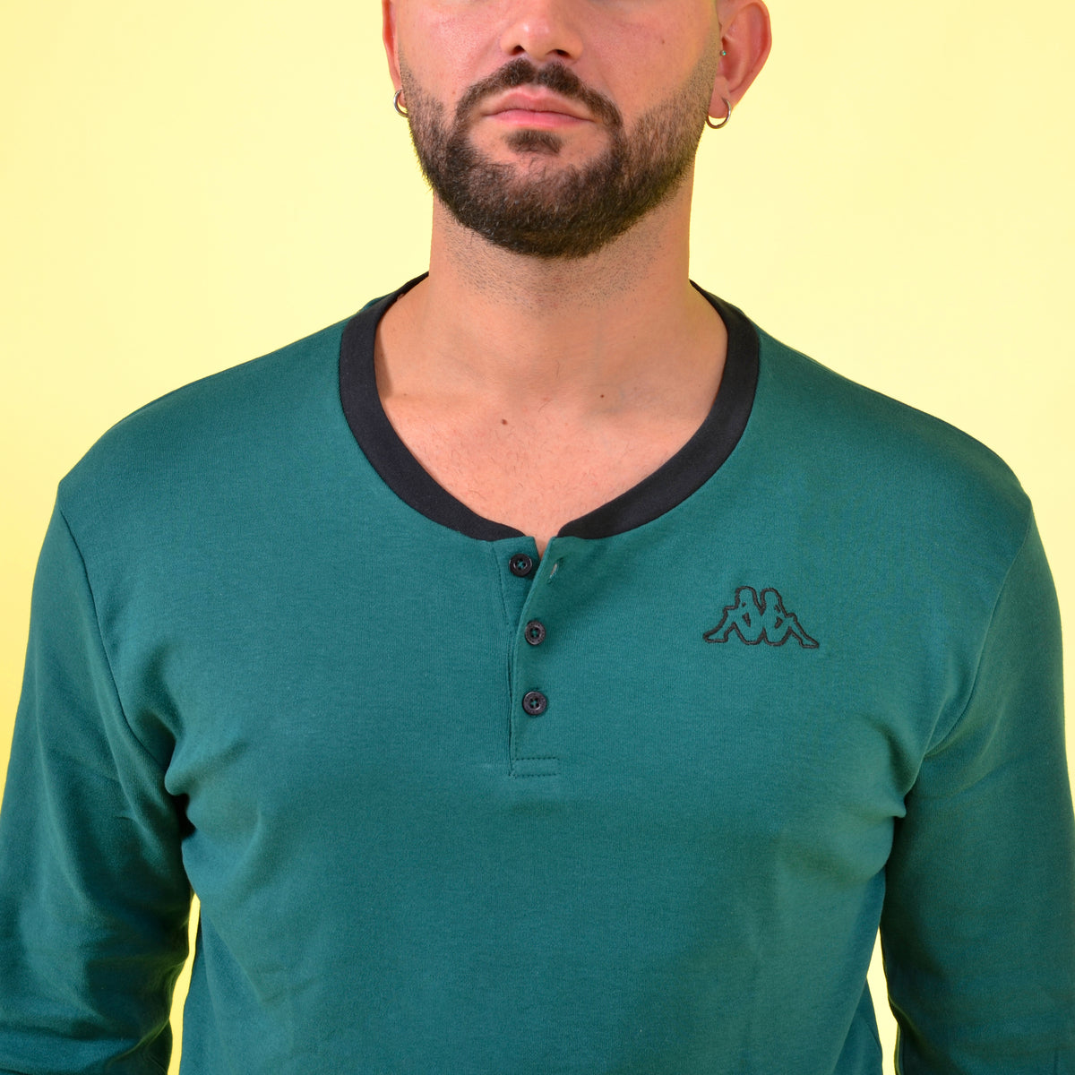 Pigiama uomo invernale Kappa KMW22101 caldo cotone verde