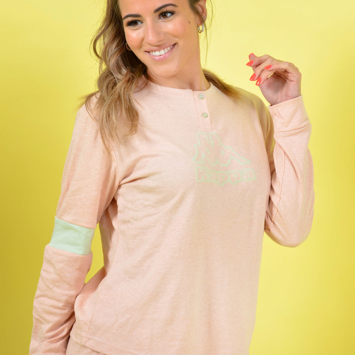 Pigiama Kappa donna rosa caldo cotone modello sportivo KWW22207