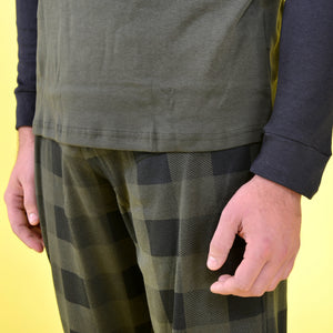 Pigiama uomo Kappa KMW22105-A caldo cotone verde militare