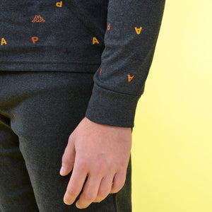 Pigiama uomo invernale Kappa KMW22119 caldo cotone antracite arancione