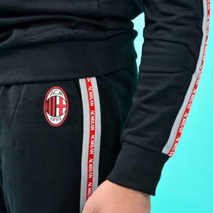 Pigiama uomo stile tuta Milan cotone felpato B2MI14133 nero