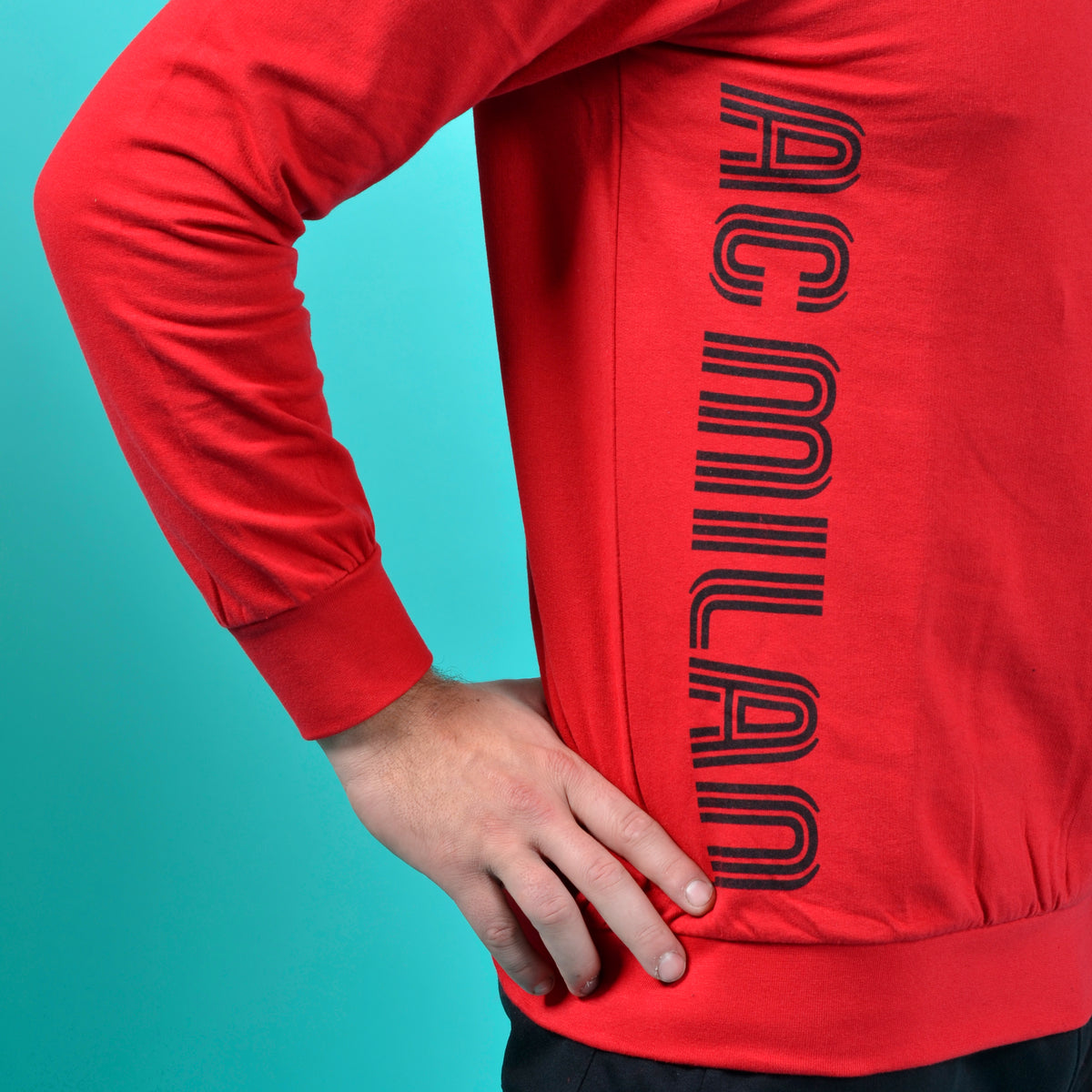 Pigiama uomo stile tuta Milan cotone felpato B2MI14132 rosso