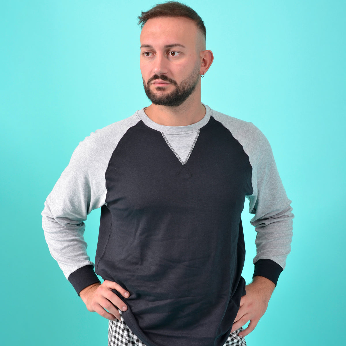 Pigiama uomo Cippi 1607 caldo cotone nero