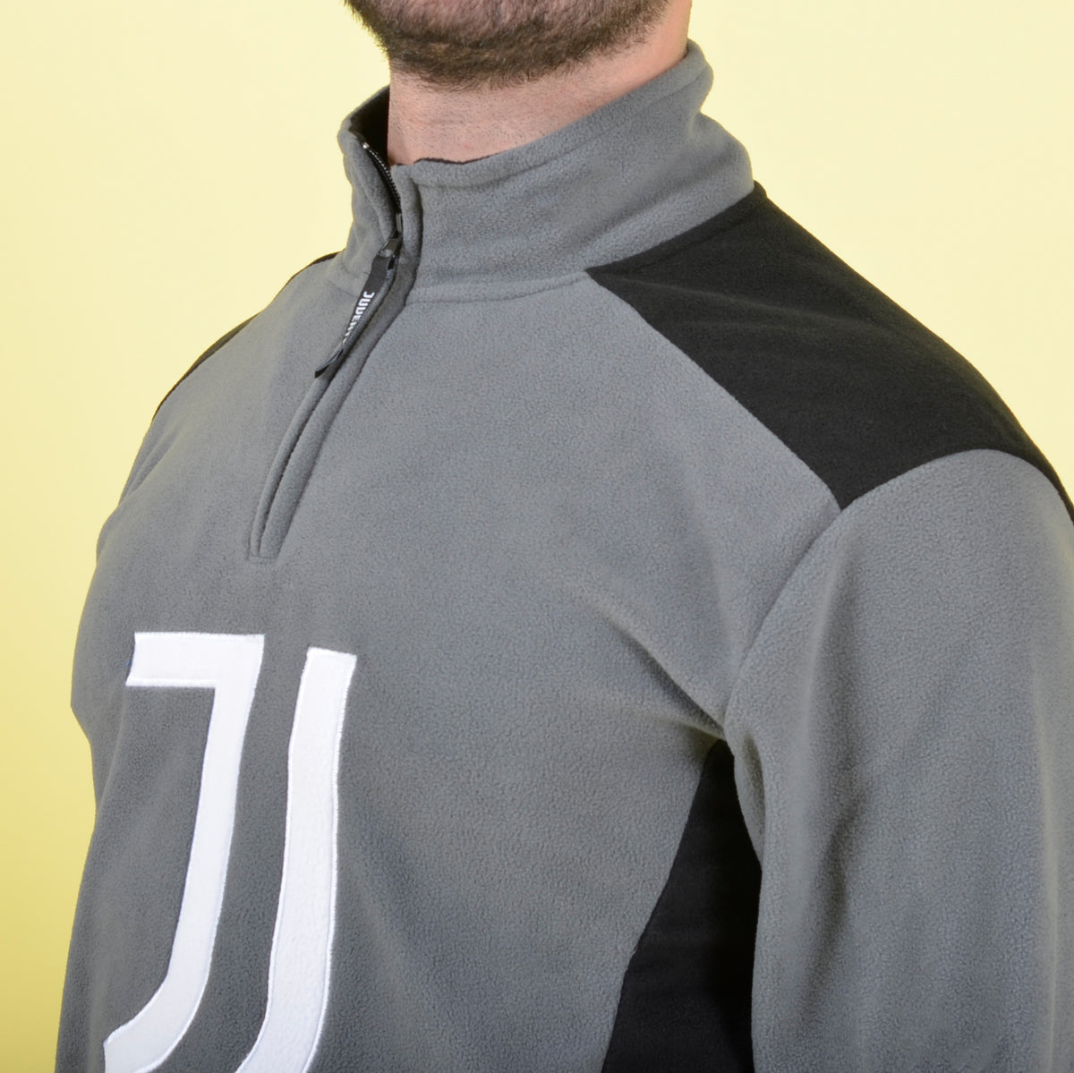 Pigiama pile sportivo uomo Juventus mezza zip 1055 grigio