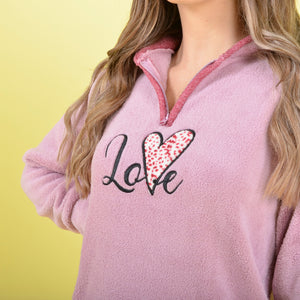 Pigiama donna invernale coral "love" rosa Karelpiù SE3460