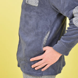 Giacca da camera uomo vestaglia zip caldissima Karel grigio avio SE3486