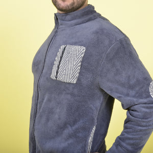 Giacca da camera uomo vestaglia zip caldissima Karel grigio avio SE3486