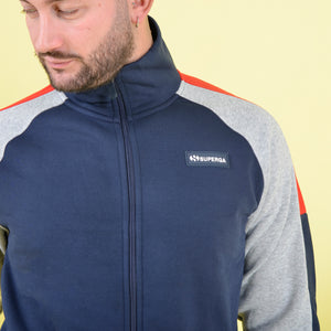 Tuta uomo Superga felpata full zip SMW22311 navy