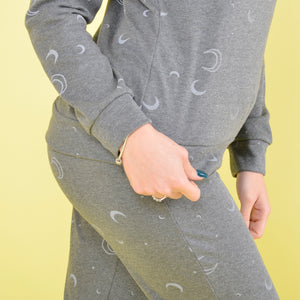 Pigiama donna invernale caldo cotone luna antracite Cotonella DDD66