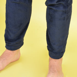 Pigiama caldo uomo coral mezza zip collo alto blu Kappa 22141