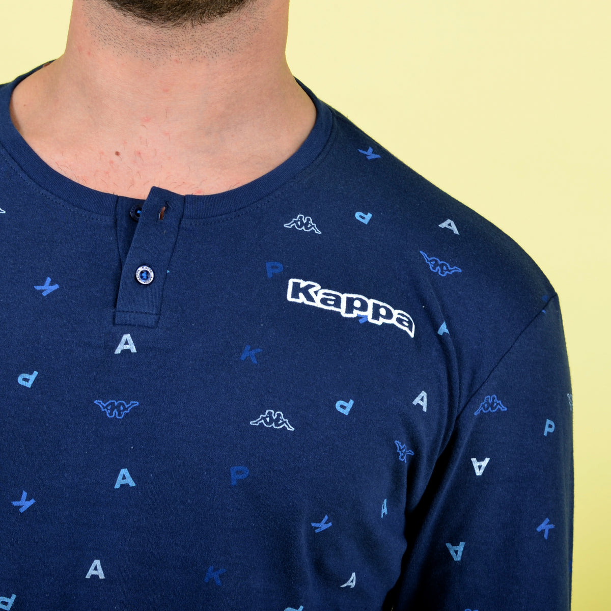 Pigiama uomo invernale Kappa KMW22119 caldo cotone blu