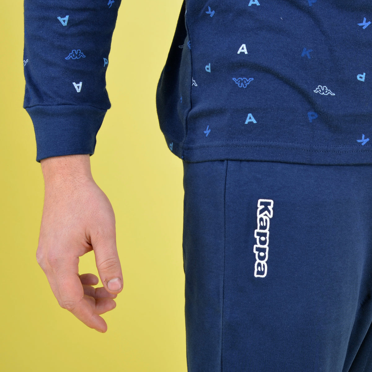 Pigiama uomo invernale Kappa KMW22119 caldo cotone blu