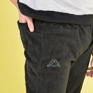Pigiama caldo uomo coral mezza zip collo alto nero Kappa 22141