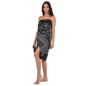 Telo mare Laura Biagiotti spugna jacquard "Osha" nero 100% cotone