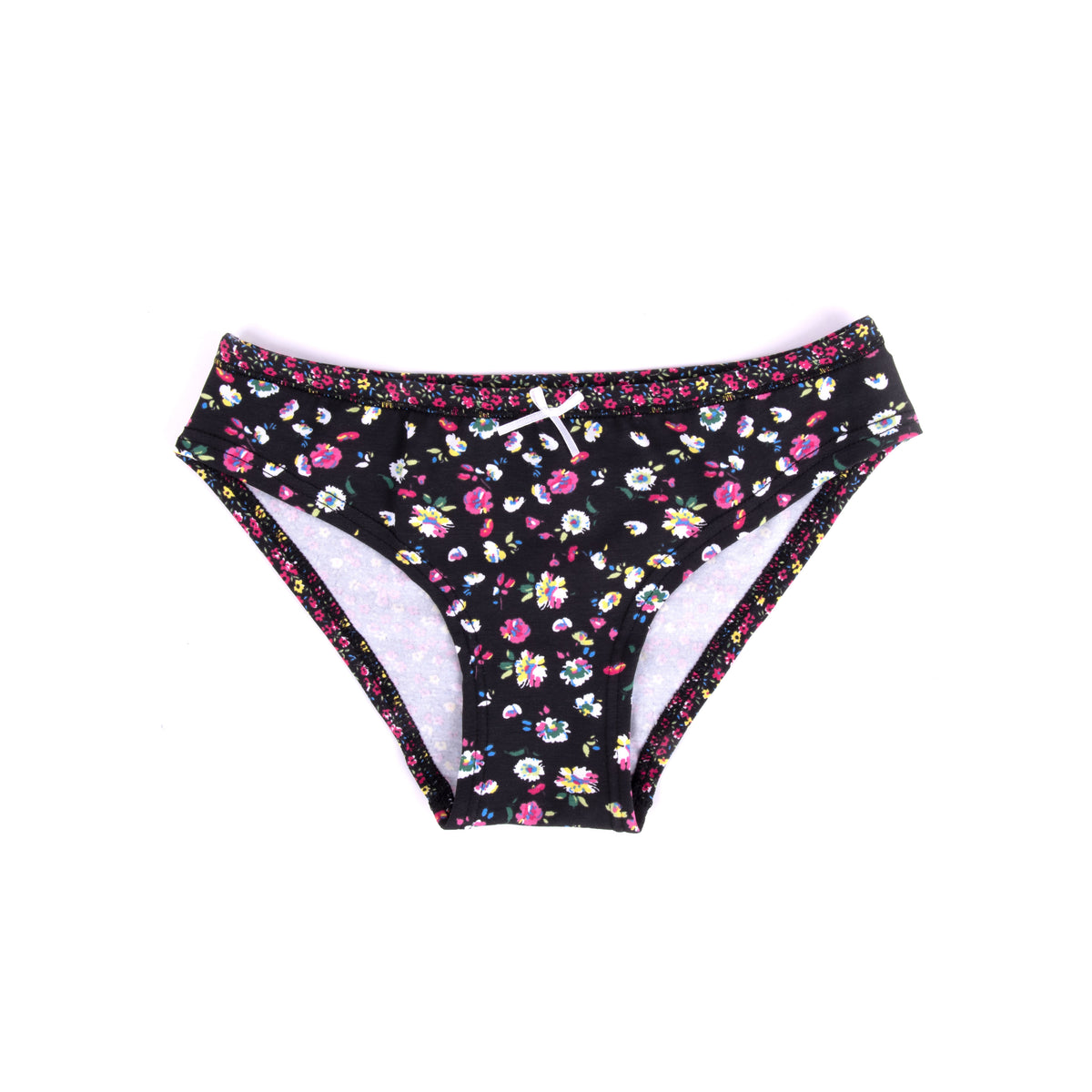Coordinato Jadea 4214 reggiseno triangolo + slip cotone floreale nero
