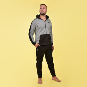 Tuta felpa con cappuccio e zip Superga uomo felpata nero 22313