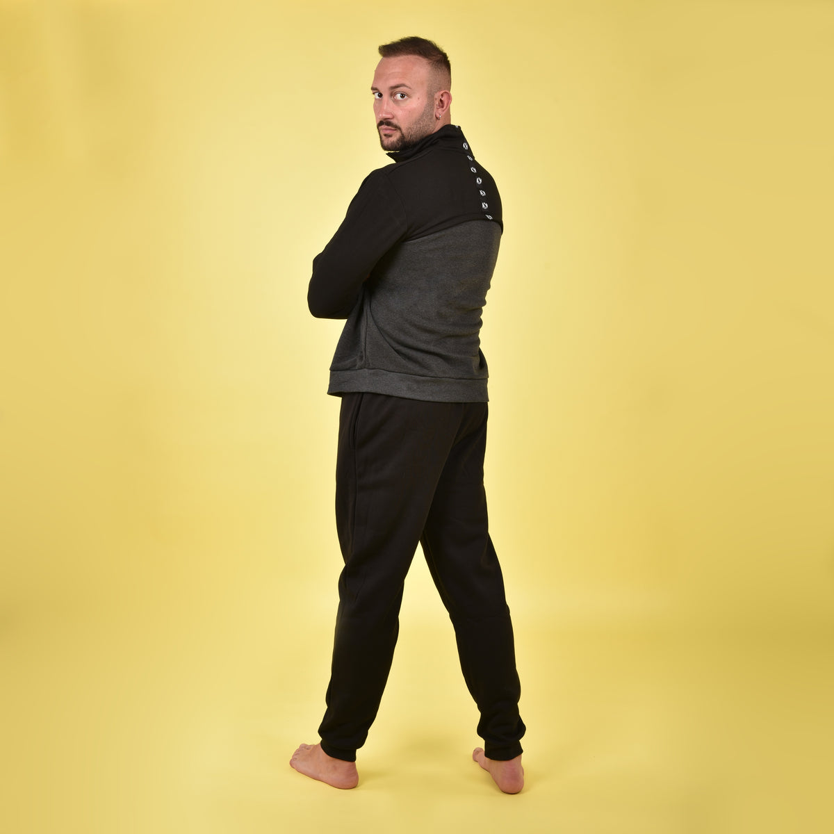 Tuta uomo Superga felpata zip collo alto 22306 nero