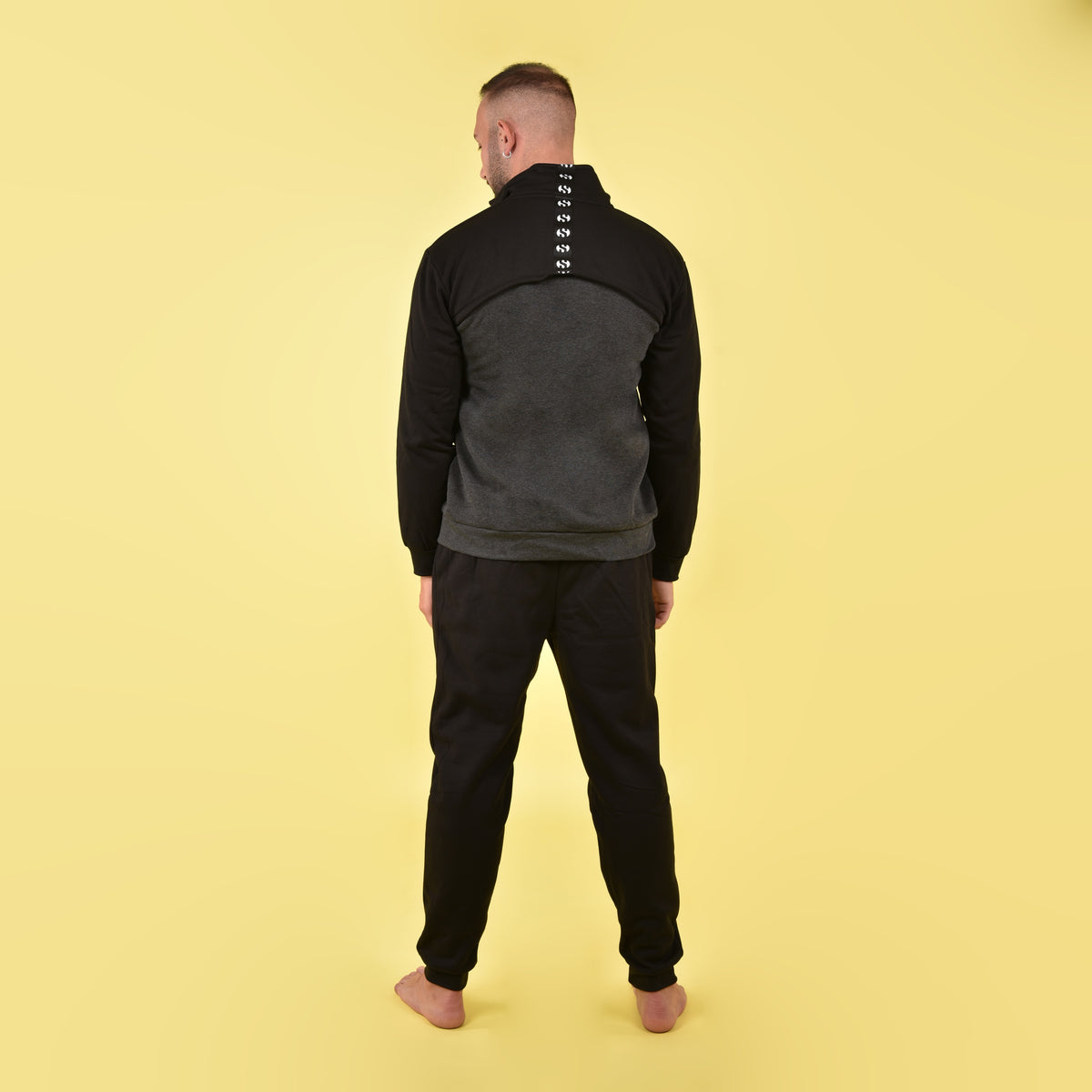 Tuta uomo Superga felpata zip collo alto 22306 nero
