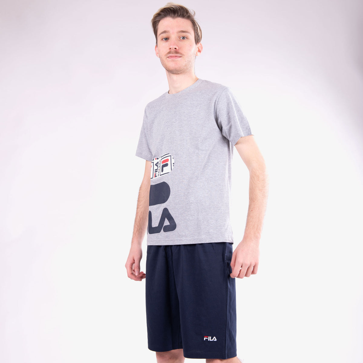 Pigiama uomo Fila FPS1058 in cotone grigio