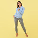 Tuta donna invernale felpata con cappuccio Superga 22411 celeste