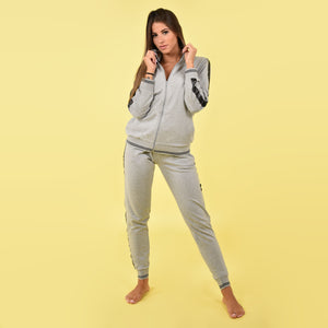 Tuta cotone felpato curvy conformato Biancaluna 20614