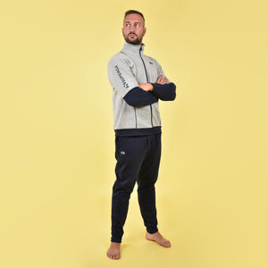 Tuta uomo felpata full zip Superga 22310 grigio blu