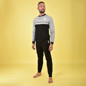 Pigiama tuta uomo Juventus serafino caldo cotone B2JU14115 grigio mel