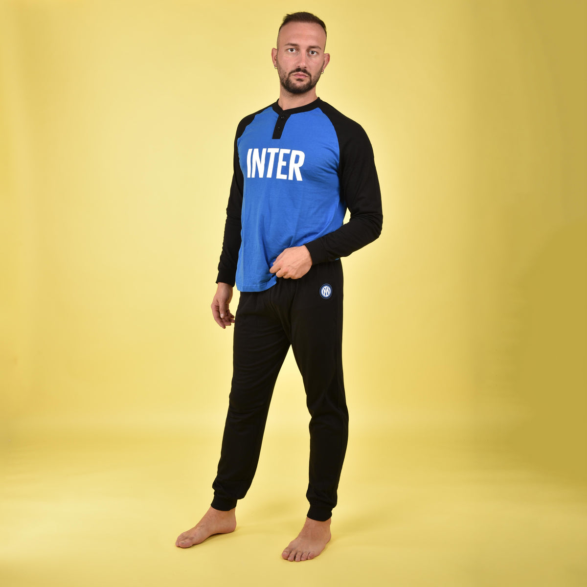 Pigiama uomo Inter serafino cotone leggero B2IN14120 royal