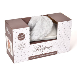 Pantofole chiuse Preziosa ecopelliccia 0048 grigio