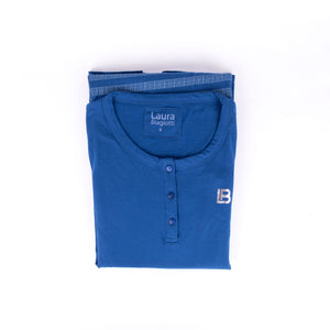 Pigiama donna Laura Biagiotti manica lunga cotone righe 96377 blu