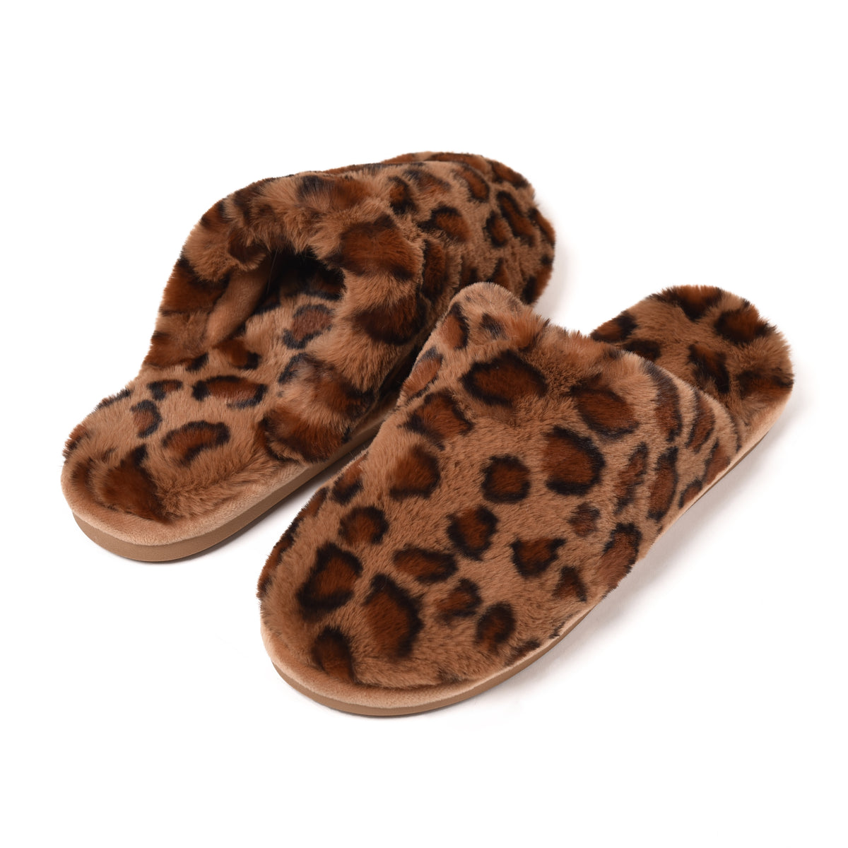 Pantofole maculato ecopelliccia Preziosa 0046 marrone