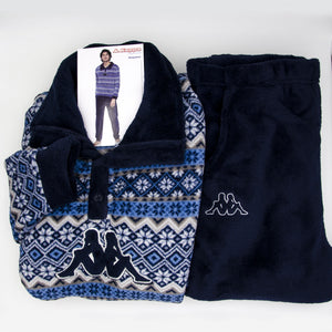 Pigiama uomo Kappa 20561 navy caldissimo pile coral