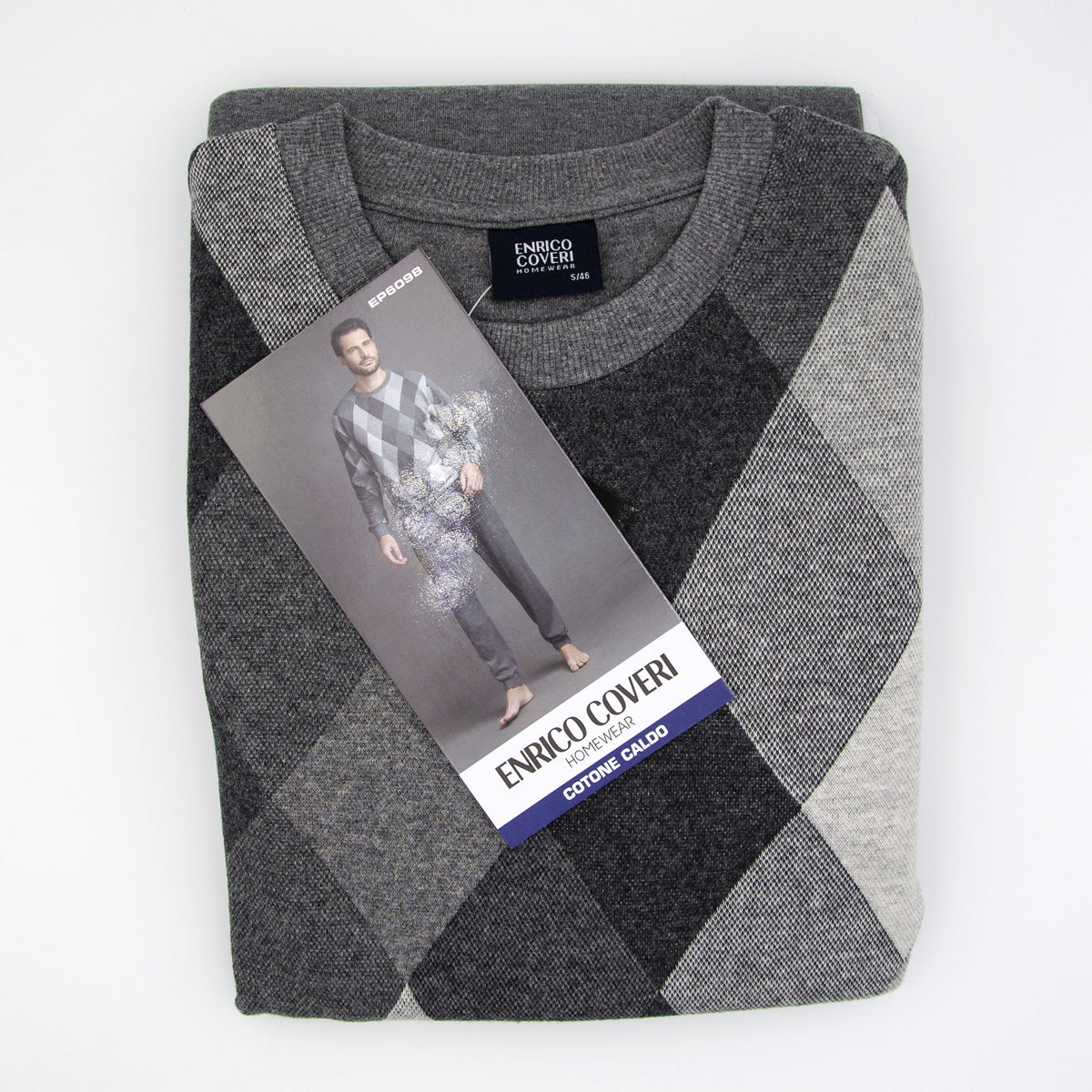 Pigiama uomo Enrico Coveri EP6098 grigio caldo cotone