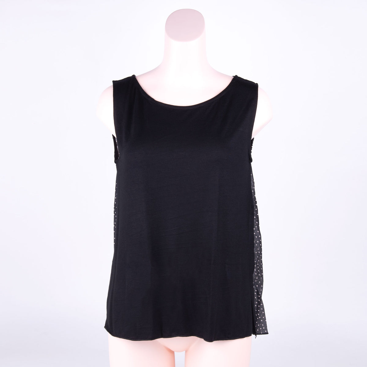 Canotta donna Jadea 4161 Var.2 viscosa nera pois