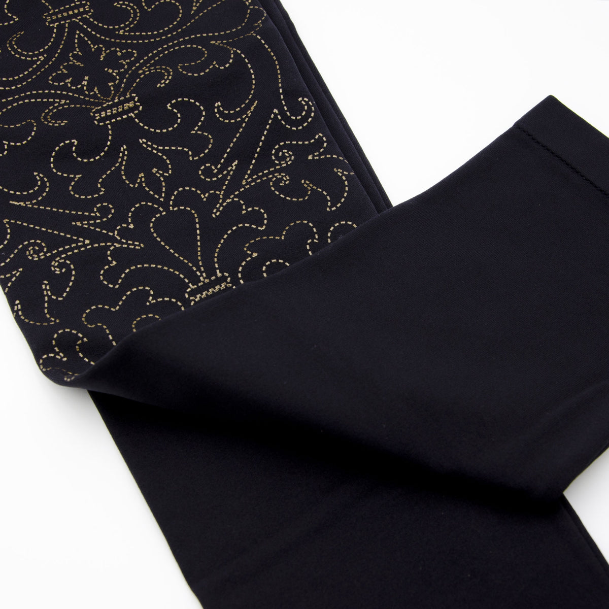 Leggings donna Omsa Jewel motivo fronte nero