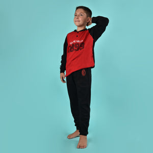 Pigiama bambino AC Milan serafino caldo cotone B2MI15131 nero