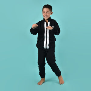 Pigiama con zip a collo alto felpata bambino Juventus B2JU15133 nero