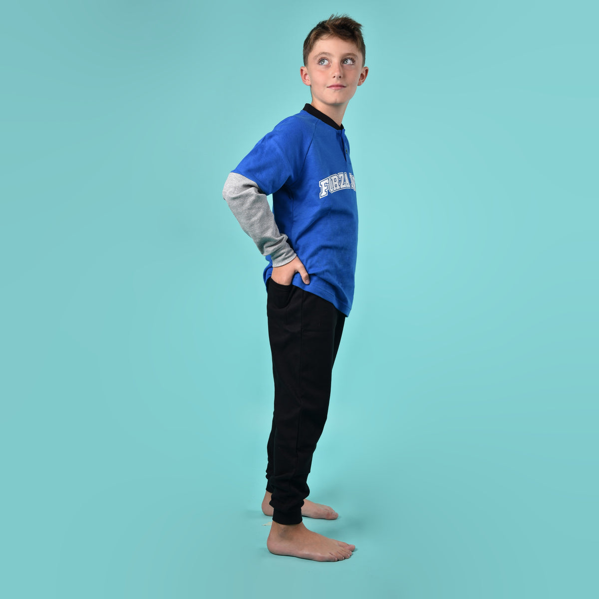 Pigiama bambino Inter serafino caldo cotone B2IN15130 royal