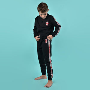 Pigiama con zip a collo alto cotone felpato MIlan B2MI15133 nero