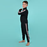 Pigiama con zip a collo alto cotone felpato MIlan B2MI15133 nero