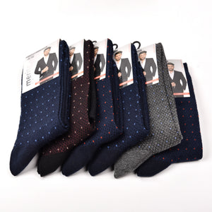 Calze uomo lunghe caldo cotone Meritex 1246 pois 6 paia