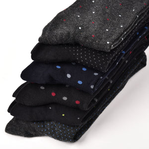 Calze uomo lunghe caldo cotone Meritex 1236 pois 6 paia